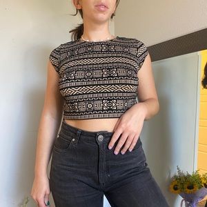Velvet tribal burnout crop